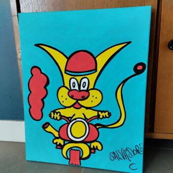 Peinture intitulée "motowaou" par Salvadore C, Œuvre d'art originale, Acrylique Monté sur Châssis en bois