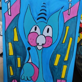 Painting titled "citeewaou" by Salvadore C, Original Artwork, Acrylic Mounted on Wood Stretcher frame