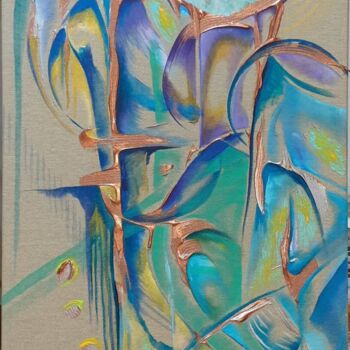 Painting titled "immersion" by Héla Sarraj, Original Artwork, Acrylic Mounted on Wood Stretcher frame