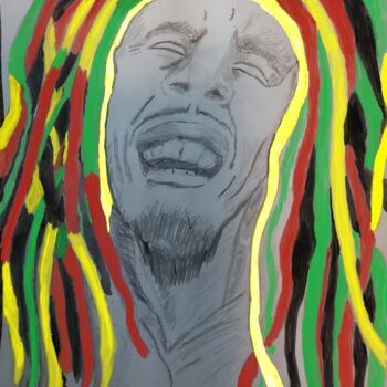 Σχέδιο με τίτλο "Marley with a Splas…" από Unchained, Αυθεντικά έργα τέχνης, Μολύβι
