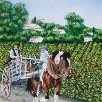 Peinture intitulée "Vendange d'antan" par Bruno Lemasson, Œuvre d'art originale, Acrylique Monté sur Châssis en bois