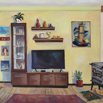 绘画 标题为“Home interior” 由Joan Mato, 原创艺术品, 油