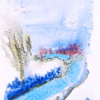 Peinture intitulée "Abstraction 3" par Natalia Buhaienko, Œuvre d'art originale, Aquarelle