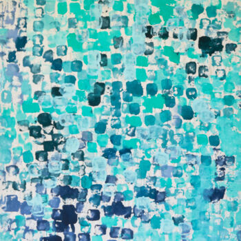 Painting titled "Wrapped Rocks / Blu…" by Simon Findlay, Original Artwork, Acrylic