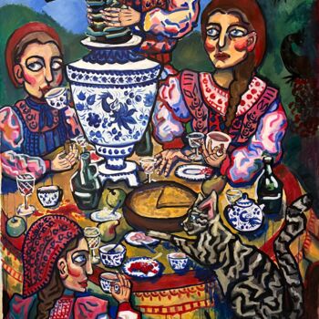 "Awkward tea party" başlıklı Tablo Anna Jennifer tarafından, Orijinal sanat, Akrilik