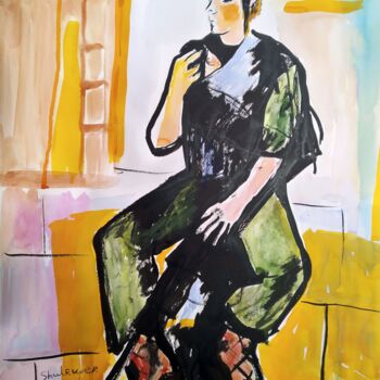 Painting titled "a soldier and his b…" by Janna Shulrufer, Original Artwork, Watercolor