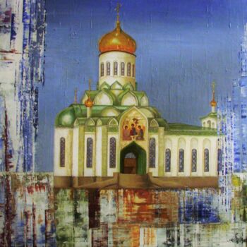 Schilderij getiteld "TEMPLE" door Olga Neberos, Origineel Kunstwerk, Olie