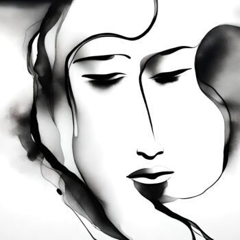 Digitale Kunst getiteld "Thoughts No.9" door Ninn, Origineel Kunstwerk, AI gegenereerde afbeelding