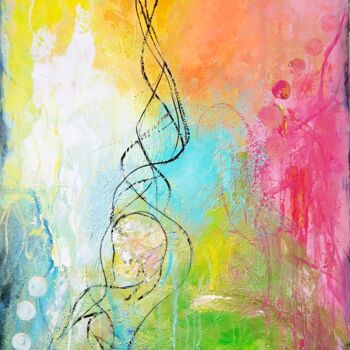 Painting titled "Nature´s palette" by Sylvia Eder, Original Artwork, Acrylic Mounted on Wood Stretcher frame