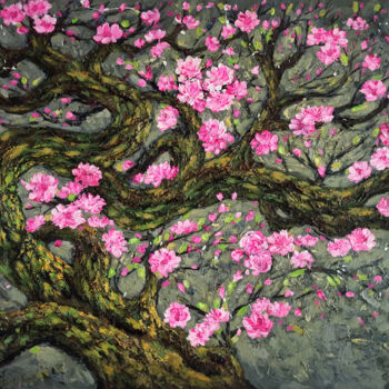 Peinture intitulée "The cherry blossoms…" par Anh  Tuan Le, Œuvre d'art originale, Acrylique