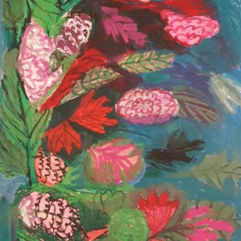 Pintura titulada "VEGETAL MIXTE AUX F…" por Mchartrie, Obra de arte original, Pastel Montado en Cartulina