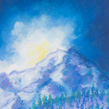 Peinture intitulée "Mountainscape #4" par Katherine Pieniazek, Œuvre d'art originale, Pastel