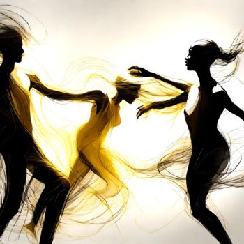 Digitale Kunst getiteld "Fluid Dance No.6" door Ninn, Origineel Kunstwerk, AI gegenereerde afbeelding