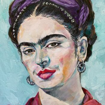 Painting titled "FRIDA KAHLO oil por…" by Lautir, Original Artwork, Oil