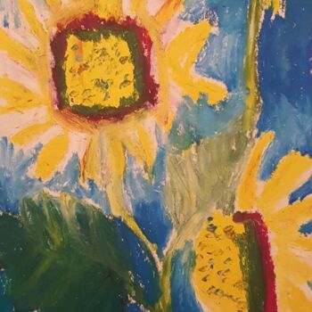 Pintura titulada "LES TOURNESOLS" por Mchartrie, Obra de arte original, Pastel