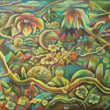 Painting titled "Fé" by Marcos Tabbal, Original Artwork, Acrylic