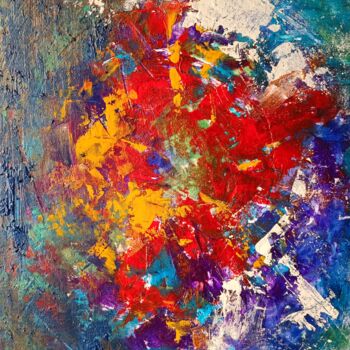 Painting titled "Flower explosion" by Yulia Larionova, Original Artwork, Acrylic