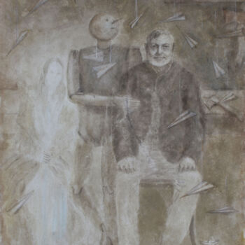 Pittura intitolato "Geppetto with the h…" da Aleksandr Tkachenko, Opera d'arte originale, Acquarello