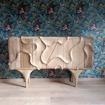 Design intitolato "Buffet en chêne scu…" da Renat Shuteev, Opera d'arte originale, Mobili