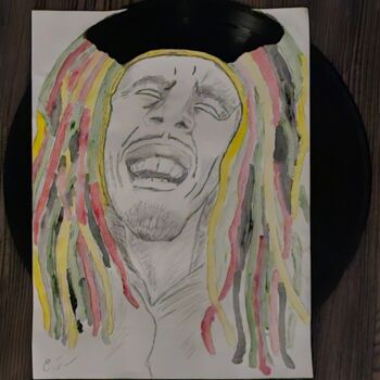 Σχέδιο με τίτλο "vintage Bob Marley…" από Unchained, Αυθεντικά έργα τέχνης, Μολύβι