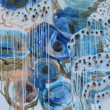 "Abstrakt mit Pfauen…" başlıklı Tablo Tiba tarafından, Orijinal sanat, Akrilik