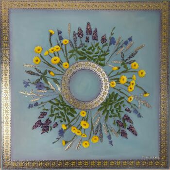 Malerei mit dem Titel "Ukrainian embroidery" von Larisa Ruy, Original-Kunstwerk, Acryl