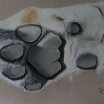 Peinture intitulée "La patte du tigre" par Catherine Costet (Lccat), Œuvre d'art originale, Pastel