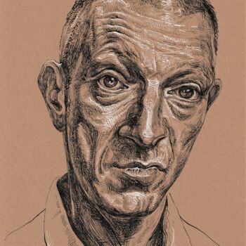 Drawing titled "Portrait of actor V…" by Viktoriia Malaniuk, Original Artwork, Ink