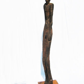 Skulptur mit dem Titel "Holzskulptur Wächter" von Matthias Trott, Original-Kunstwerk, Holz