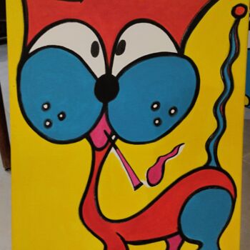 Schilderij getiteld "cigarette" door Salvadore C, Origineel Kunstwerk, Acryl Gemonteerd op Frame voor houten brancard