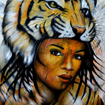 Peinture intitulée "Princesse de la jun…" par Jeannette Guichard-Bunel, Œuvre d'art originale, Huile