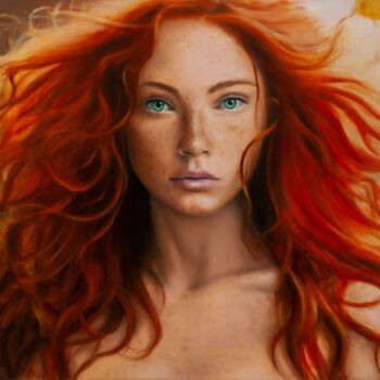 Painting titled "Wind" by Jean-Pierre André Leclercq, Original Artwork, Oil Mounted on Wood Stretcher frame