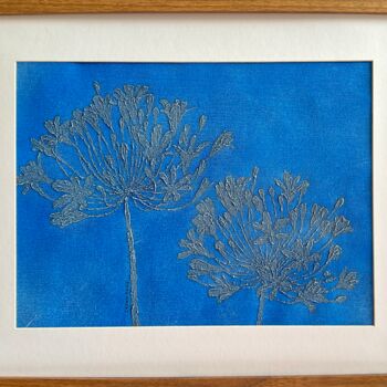 Schilderij getiteld "Agapanthus Azul Ori…" door Iryna Antoniuk (IRENA TONE), Origineel Kunstwerk, Acryl