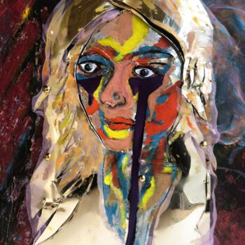 Peinture intitulée "En pleurs" par Étienne Dupé, Œuvre d'art originale, Huile Monté sur Châssis en bois