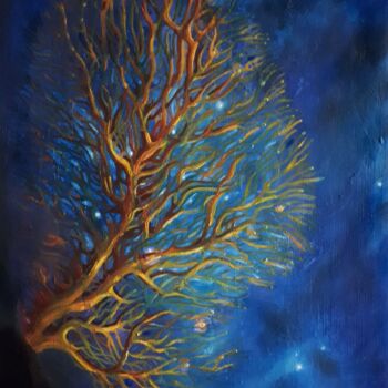 Painting titled "Ma muse (version 2)" by Frédéric Letrun, Original Artwork, Oil Mounted on Wood Panel
