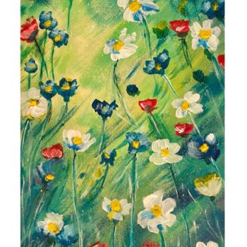 Painting titled "beautiful flowers" by Mdamepomme, Original Artwork, Acrylic Mounted on Plexiglass