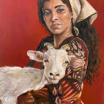 Peinture intitulée "Spanish woman with…" par Mishanina Julia, Œuvre d'art originale, Huile