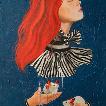 Pittura intitolato "The mice dreamed of…" da Vikonstanti, Opera d'arte originale, Olio Montato su Cartone