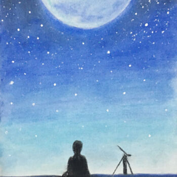 图画 标题为“Éveil Astral” 由Amine Aissaoui (ice), 原创艺术品, 粉彩