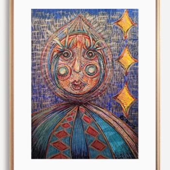 Schilderij getiteld "The Crone" door Ewa Dura, Origineel Kunstwerk, Marker