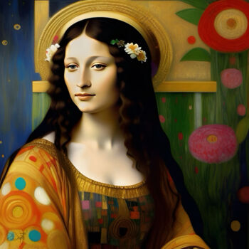 제목이 "Mona Lisa in Flower…"인 디지털 아트 Davina Dugnas로, 원작, 2D 디지털 작업