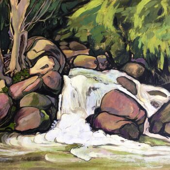 Schilderij getiteld "''River''-" door Raffi Ghazaryan, Origineel Kunstwerk, Acryl