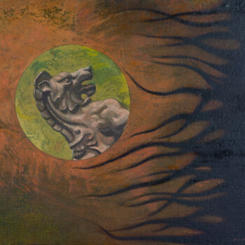 Painting titled "Emblema II" by Juan Álvarez Cebrián, Original Artwork, Oil Mounted on Wood Panel