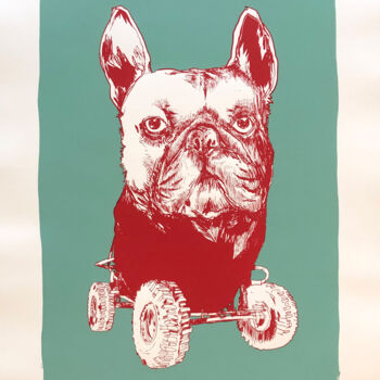 Printmaking titled "Bulldog" by Bault, Original Artwork, Digital Print