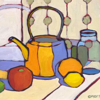 Malerei mit dem Titel "Farmhouse Table" von Catherine J. Martzloff, Original-Kunstwerk, Öl