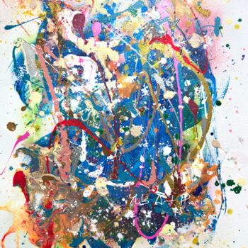 Peinture intitulée "FIREWORKS IV - Yvon…" par Art Et Inclusion Exposition, Œuvre d'art originale, Acrylique