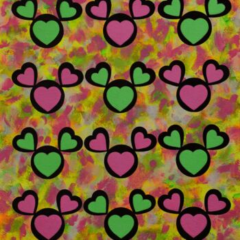 Gravures & estampes intitulée "Green and Pink" par Małgorzata Wartołowicz (Margot Sophie), Œuvre d'art originale, Impression…