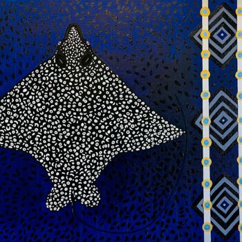 Malerei mit dem Titel "Eagle Ray" von Jorge Gonzalez, Original-Kunstwerk, Acryl Auf Keilrahmen aus Holz montiert