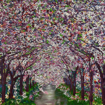 绘画 标题为“Spring Serenity” 由Kenneth Halvorsen, 原创艺术品, 油 安装在木质担架架上