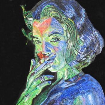 绘画 标题为“Romy in Clouzot's I…” 由Jerome Labrunerie (GEO), 原创艺术品, 油 安装在木质担架架上